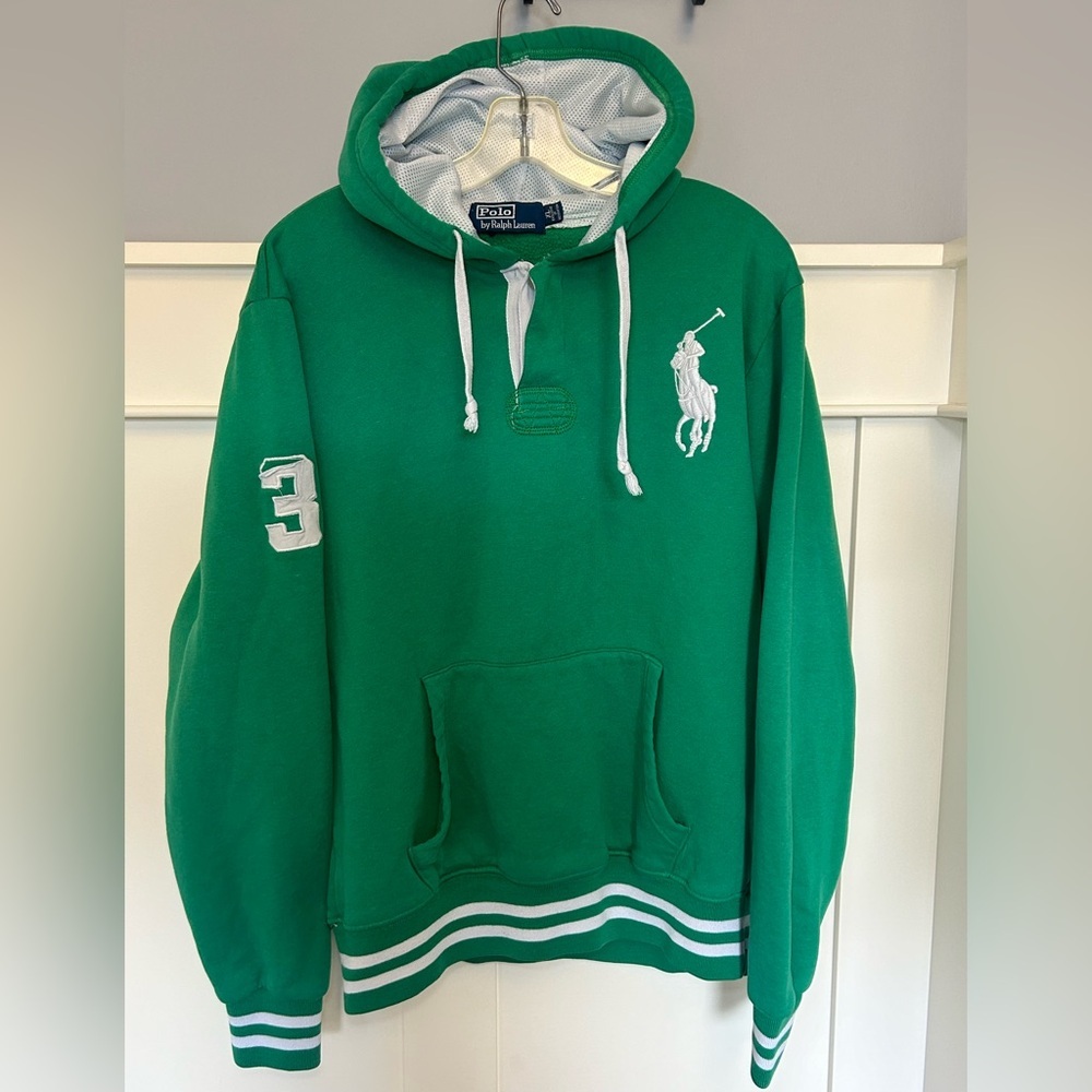 Vintage Polo Ralph Lauren big pony button neck hoodie